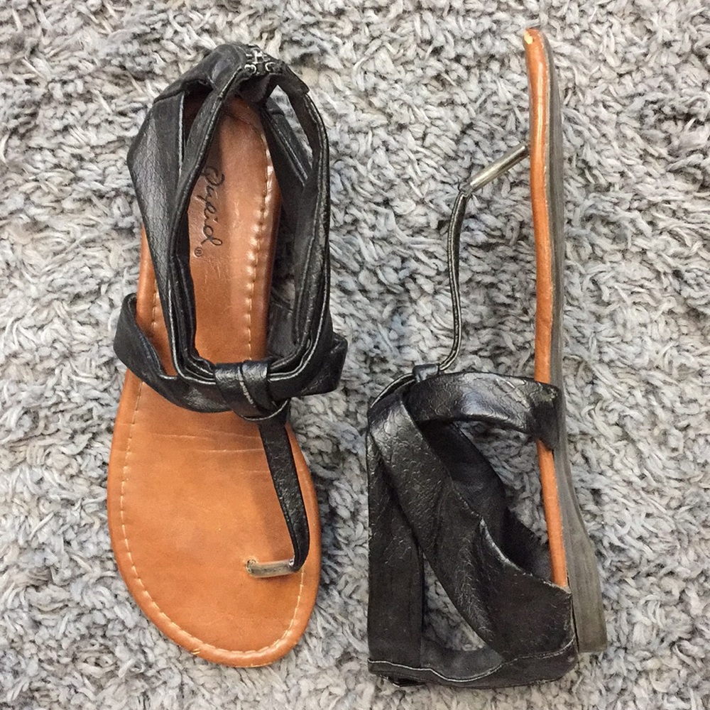 Qupid Faux Leather Sandals
